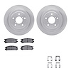 6312-13014 Brake Rotors with 3000-Series Ceramic Brake Pads Kit with Hardware, 1990-1999 Subaru, Position: Rear - image 1