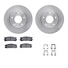 6312-13015 Brake Rotors with 3000-Series Ceramic Brake Pads Kit with Hardware, 1992-1997 Subaru, Position: Rear - image 1