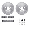 6312-13017 Brake Rotors with 3000-Series Ceramic Brake Pads Kit with Hardware, 1990-1994 Subaru, Position: Rear - image 1