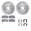6312-13019 Brake Rotors with 3000-Series Ceramic Brake Pads Kit with Hardware, 1990-1996 Subaru, Position: Front - image 1