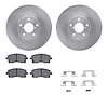 6312-13020 Brake Rotors with 3000-Series Ceramic Brake Pads Kit with Hardware, 1997-2002 Subaru, Position: Front - image 1
