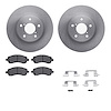 6312-13022 Brake Rotors with 3000-Series Ceramic Brake Pads Kit with Hardware, 1997-2001 Subaru, Position: Front - image 1