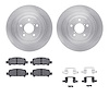 6312-13026 Brake Rotors with 3000-Series Ceramic Brake Pads Kit with Hardware, 2005-2009 Subaru, Position: Rear - image 1