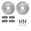 6312-13027 Brake Rotors with 3000-Series Ceramic Brake Pads Kit with Hardware, 2002-2010 GM, Position: Front - image 1
