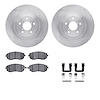 6312-13028 Brake Rotors with 3000-Series Ceramic Brake Pads Kit with Hardware, 2002-2008 GM, Position: Front - image 1