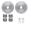 6312-13032 Brake Rotors with 3000-Series Ceramic Brake Pads Kit with Hardware, 2008-2020 Subaru, Position: Rear - image 1