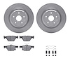 6312-13053 Brake Rotors with 3000-Series Ceramic Brake Pads Kit with Hardware, Fits Select Subaru, Position: Rear - image 1