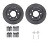 6312-16003 Brake Rotors with 3000-Series Ceramic Brake Pads Kit with Hardware, 1964-1974 Alfa Romeo, Position: Rear