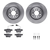 6312-16009 Brake Rotors with 3000-Series Ceramic Brake Pads Kit with Hardware, 2017-2021 Alfa Romeo, Position: Rear - image 1