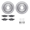 6312-20010 Brake Rotors with 3000-Series Ceramic Brake Pads Kit with Hardware, 1995-1997 Jaguar, Position: Rear - image 1