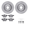 6312-20017 Brake Rotors with 3000-Series Ceramic Brake Pads Kit with Hardware, 2010-2019 Jaguar, Position: Front - image 1