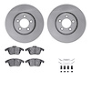 6312-20021 Brake Rotors with 3000-Series Ceramic Brake Pads Kit with Hardware, 2006-2008 Jaguar, Position: Front - image 1