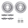 6312-21005 Brake Rotors with 3000-Series Ceramic Brake Pads Kit with Hardware, 1994-2000 Kia/Hyundai/Genesis, Position: Front - image 1