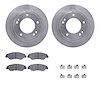 6312-21006 Brake Rotors with 3000-Series Ceramic Brake Pads Kit with Hardware, 1998-2002 Kia/Hyundai/Genesis, Position: Front - image 1