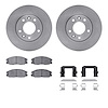 6312-21010 Brake Rotors with 3000-Series Ceramic Brake Pads Kit with Hardware, 2004-2005 Kia/Hyundai/Genesis, Position: Front - image 1