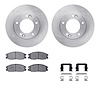 6312-21011 Brake Rotors with 3000-Series Ceramic Brake Pads Kit with Hardware, 2007-2009 Kia/Hyundai/Genesis, Position: Front - image 1