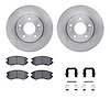 6312-21016 Brake Rotors with 3000-Series Ceramic Brake Pads Kit with Hardware, 2010-2011 Kia/Hyundai/Genesis, Position: Front - image 1