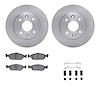 6312-21018 Brake Rotors with 3000-Series Ceramic Brake Pads Kit with Hardware, 1994-2000 Kia/Hyundai/Genesis, Position: Front - image 1