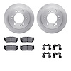 6312-21019 Brake Rotors with 3000-Series Ceramic Brake Pads Kit with Hardware, 2003-2006 Kia/Hyundai/Genesis, Position: Rear - image 1