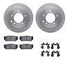 6312-21020 Brake Rotors with 3000-Series Ceramic Brake Pads Kit with Hardware, 2007-2009 Kia/Hyundai/Genesis, Position: Rear - image 1