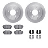 6312-21027 Brake Rotors with 3000-Series Ceramic Brake Pads Kit with Hardware, 2007-2012 Kia/Hyundai/Genesis, Position: Rear - image 1