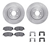 6312-21029 Brake Rotors with 3000-Series Ceramic Brake Pads Kit with Hardware, 2009-2010 Kia/Hyundai/Genesis, Position: Front - image 1