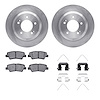 6312-21033 Brake Rotors with 3000-Series Ceramic Brake Pads Kit with Hardware, Fits Select Kia/Hyundai/Genesis, Position: Rear - image 1