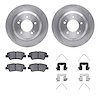 6312-21035 Brake Rotors with 3000-Series Ceramic Brake Pads Kit with Hardware, Fits Select Kia/Hyundai/Genesis, Position: Rear - image 1