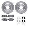 6312-21037 Brake Rotors with 3000-Series Ceramic Brake Pads Kit with Hardware, 2018-2020 Kia/Hyundai/Genesis, Position: Rear - image 1