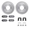 6312-21040 Brake Rotors with 3000-Series Ceramic Brake Pads Kit with Hardware, 2007-2014 Kia/Hyundai/Genesis, Position: Rear - image 1
