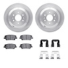 6312-21041 Brake Rotors with 3000-Series Ceramic Brake Pads Kit with Hardware, 2009-2010 Kia/Hyundai/Genesis, Position: Rear - image 1