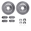6312-21043 Brake Rotors with 3000-Series Ceramic Brake Pads Kit with Hardware, Fits Select Kia/Hyundai/Genesis, Position: Rear - image 1