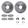 6312-21045 Brake Rotors with 3000-Series Ceramic Brake Pads Kit with Hardware, 2017-2019 Kia/Hyundai/Genesis, Position: Rear - image 1