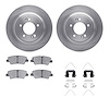 6312-21046 Brake Rotors with 3000-Series Ceramic Brake Pads Kit with Hardware, 2017-2020 Kia/Hyundai/Genesis, Position: Rear - image 1