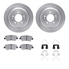 6312-21047 Brake Rotors with 3000-Series Ceramic Brake Pads Kit with Hardware, Fits Select Kia/Hyundai/Genesis, Position: Rear - image 1