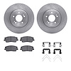 6312-21048 Brake Rotors with 3000-Series Ceramic Brake Pads Kit with Hardware, Fits Select Kia/Hyundai/Genesis, Position: Front - image 1