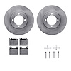 6312-22003 Brake Rotors with 3000-Series Ceramic Brake Pads Kit with Hardware, 1968-1973 Opel, Position: Front - image 1