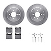 6312-27002 Brake Rotors with 3000-Series Ceramic Brake Pads Kit with Hardware, 1993-1995 Volvo, Position: Rear - image 1