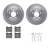 6312-27003 Brake Rotors with 3000-Series Ceramic Brake Pads Kit with Hardware, 1996-2004 Volvo, Position: Rear - image 1