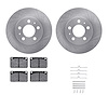 6312-27008 Brake Rotors with 3000-Series Ceramic Brake Pads Kit with Hardware, 1967-1972 Volvo, Position: Front - image 1