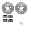 6312-27010 Brake Rotors with 3000-Series Ceramic Brake Pads Kit with Hardware, 1975-1987 Volvo, Position: Front - image 1