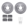6312-27011 Brake Rotors with 3000-Series Ceramic Brake Pads Kit with Hardware, 1979-1984 Volvo, Position: Front - image 1