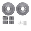 6312-27013 Brake Rotors with 3000-Series Ceramic Brake Pads Kit with Hardware, 1976-1993 Volvo, Position: Front - image 1