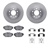 6312-27035 Brake Rotors with 3000-Series Ceramic Brake Pads Kit with Hardware, 1991-1995 Volvo, Position: Front - image 1