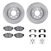 6312-27036 Brake Rotors with 3000-Series Ceramic Brake Pads Kit with Hardware, 1995-1998 Volvo, Position: Front - image 1