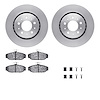 6312-27042 Brake Rotors with 3000-Series Ceramic Brake Pads Kit with Hardware, 1983-1992 Volvo, Position: Front - image 1