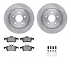 6312-27056 Brake Rotors with 3000-Series Ceramic Brake Pads Kit with Hardware, 2004-2013 Volvo, Position: Rear - image 1
