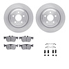 6312-27078 Brake Rotors with 3000-Series Ceramic Brake Pads Kit with Hardware, 2018-2020 Volvo, Position: Rear - image 1