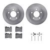 6312-31006 Brake Rotors with 3000-Series Ceramic Brake Pads Kit with Hardware, 1976-1982 BMW, Position: Front - image 1