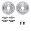 6312-31018 Brake Rotors with 3000-Series Ceramic Brake Pads Kit with Hardware, 1984-1991 BMW, Position: Rear - image 1